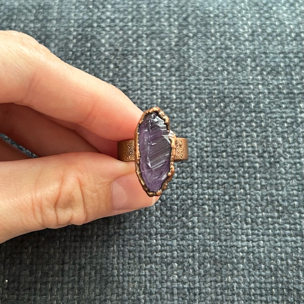 Amethyst Copper Ring(style 2)